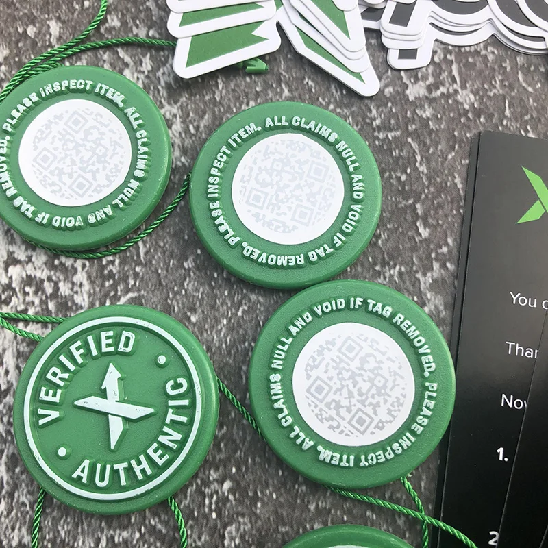 5sets  Lot 2020 StockX Tag Green Circular Tag Rcode Stickers Flyer Plastic Shoe Buckle Verified X Authentic Tag