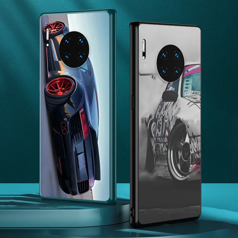 

The sport car lamp for Huawei Mate 40 RS 30 20 X 10 P Smart Z S Lite Pro Plus 2021 2020 2019 2018 Black Phone Case