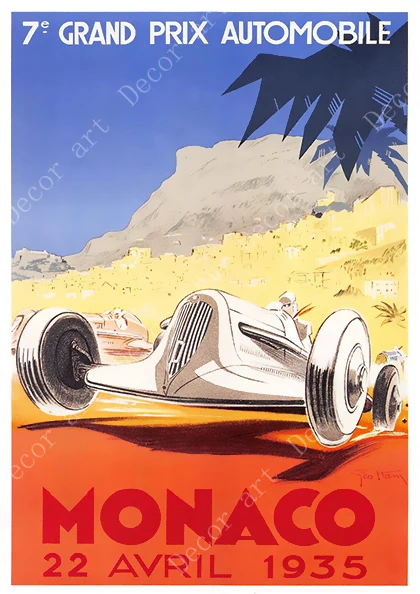 Постеры из крафт-бумаги с рисунком Княжества Монако | Дом и сад