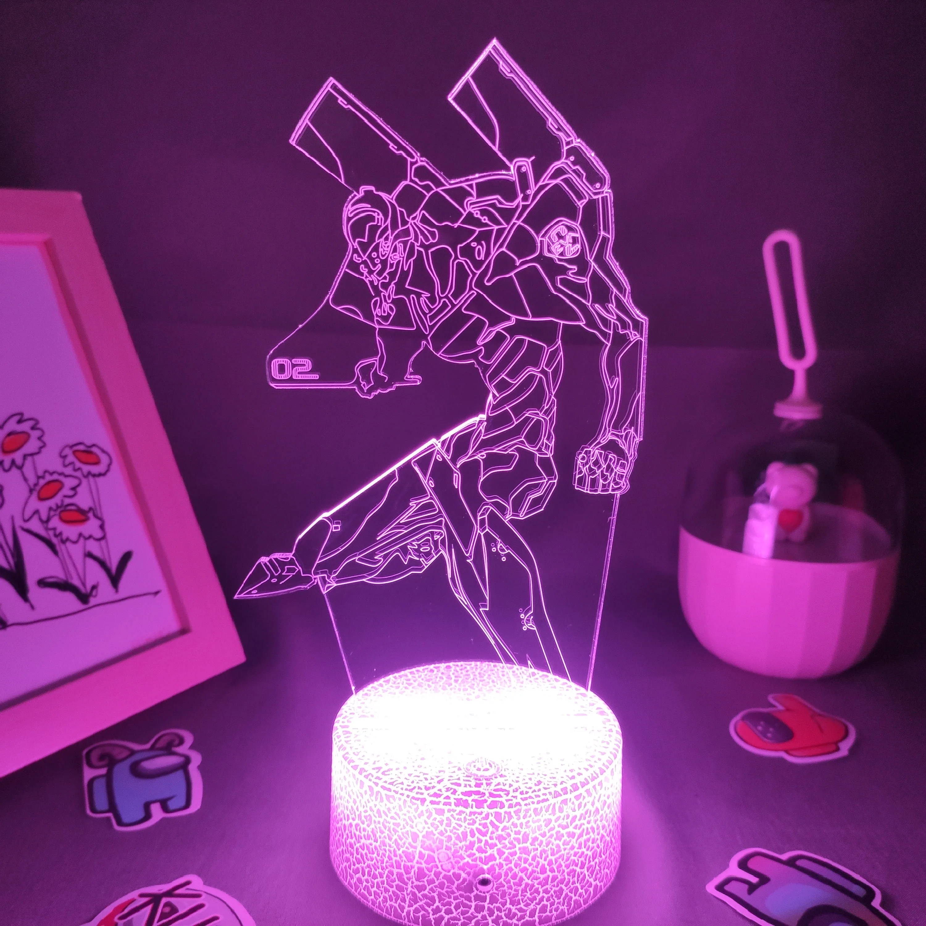 Светодиодная подсветка 3D в стиле аниме ночсветильник с лампочками RGB подарок для