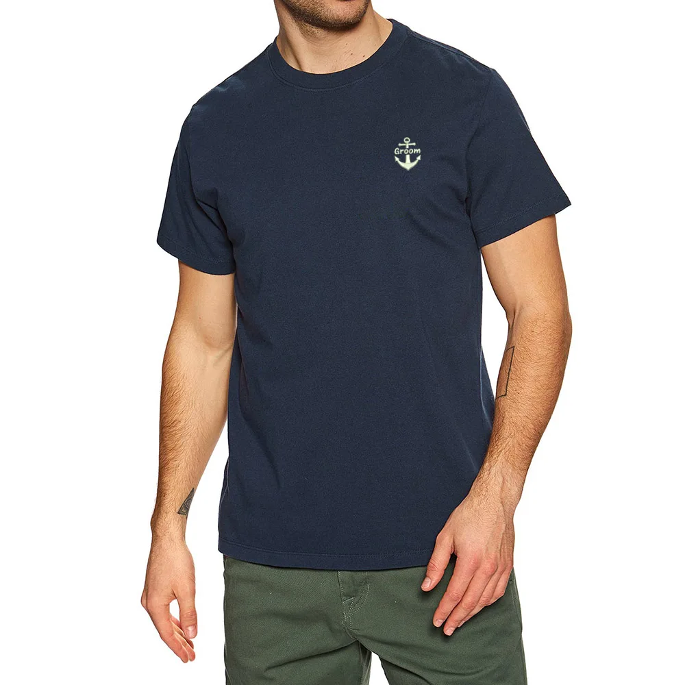 

Mens Anchor Groom Embroidered T-shirt Embroidery Anchor Groom Shirts