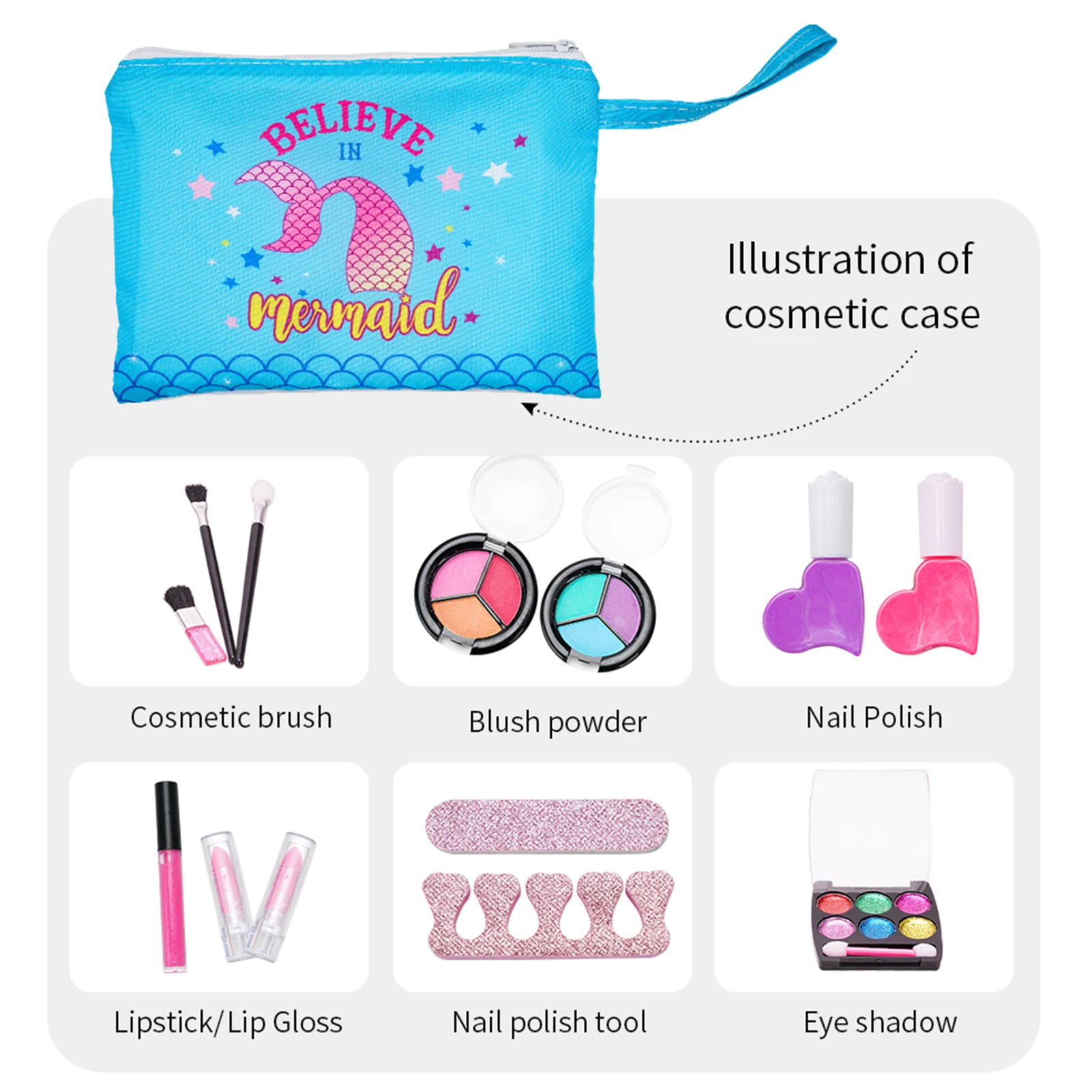 Набор для макияжа моющийся детский игрушка симулятор подарок на день рождения