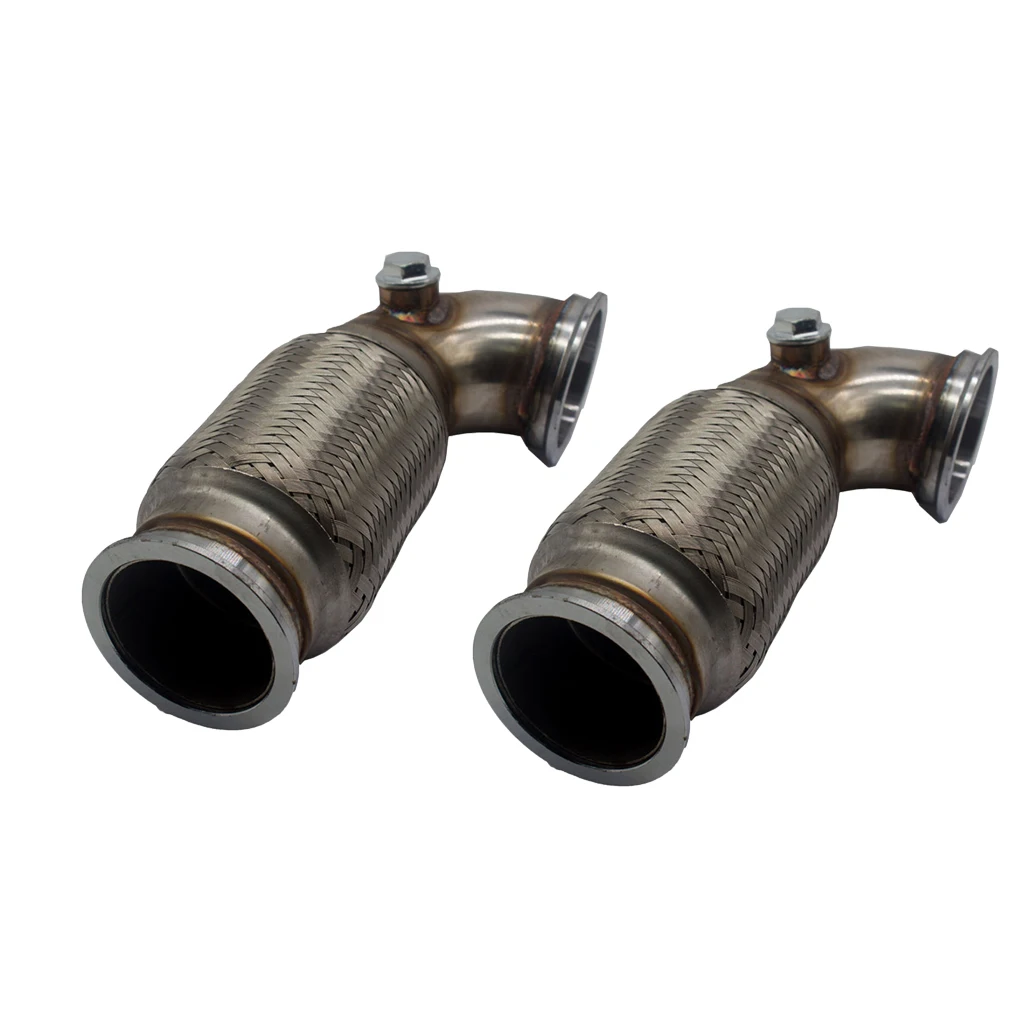 2 5 &quotдюймовый v диапазон Downpipe низкопрофильный 90 градусов W/Flex Bellow нержавеющий