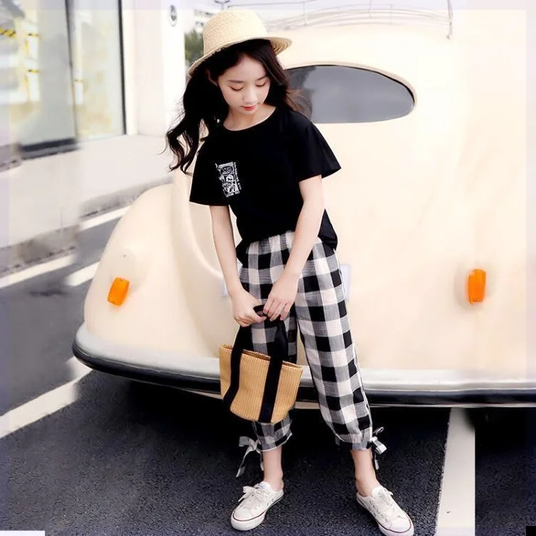 Комплект из двух предметов для девочек подростков футболка и повседневные