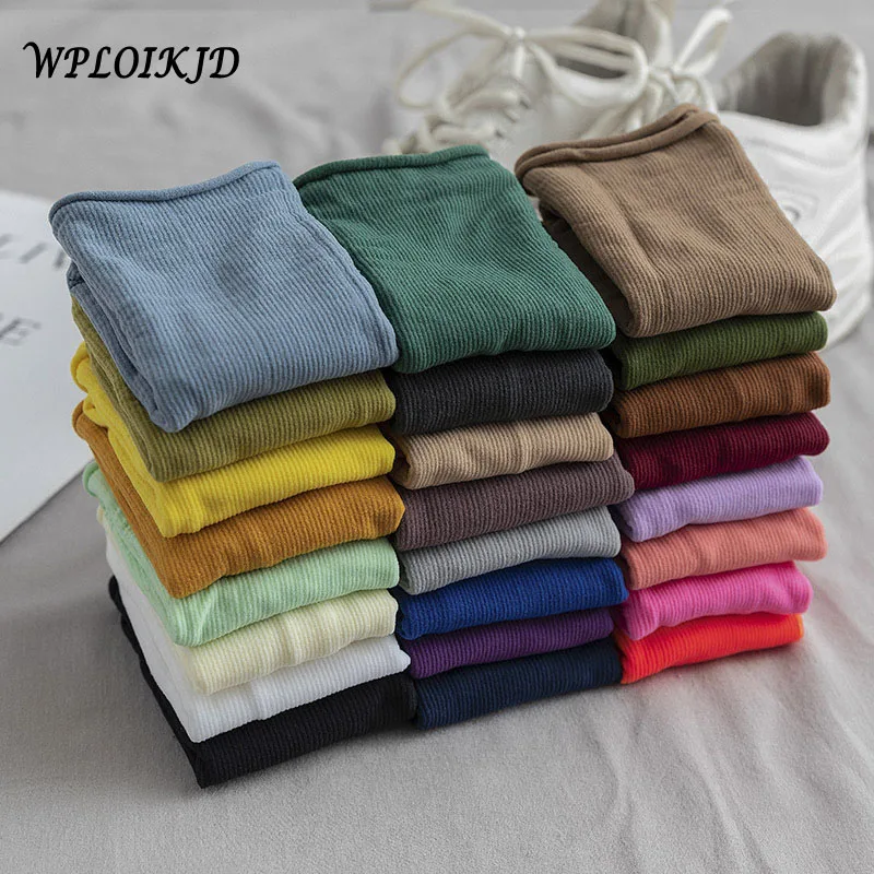 WPLOIKJD корейский стиль Счастливый милый чистый цвет маска носки для женщин