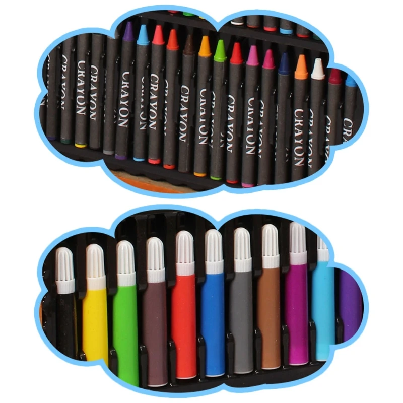 

Children's Brush Set Wooden Box Kindergarten Painting Tools Gift Art Supplies XXUC