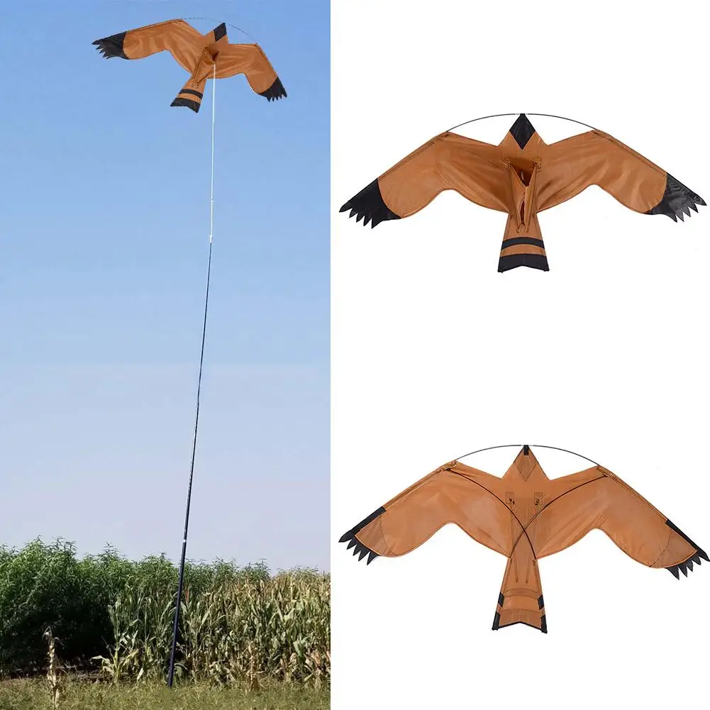 

Emulation Flying Hawk Bird Scarer Drive Bird Kite For Garden Scarecrow Yard Farm Bird Scarer Kites 140x70cm