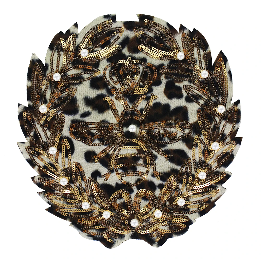 2 шт. вышивка с мехом сердечком блестками пчелиной короной жемчужными бусинами