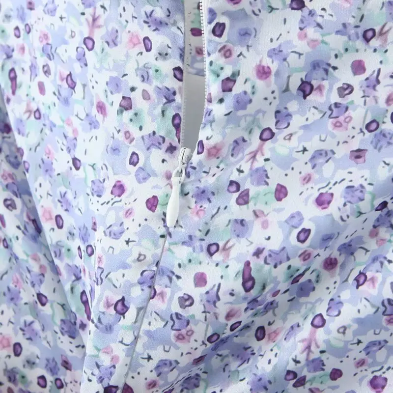 Женская юбка-трапеция Bazaleas облегающая фиолетовая с цветочным принтом юбки