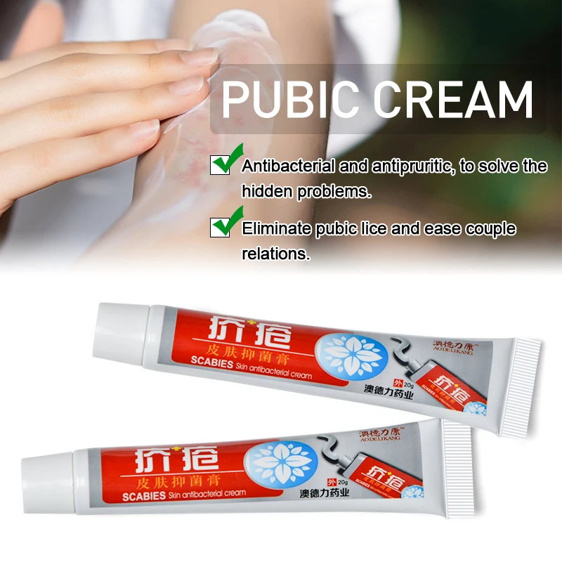 

1PC Pubic Lice Cream Scabies Lice Removal Killer Psoriasis Pruritus Anti-Itch Antibacterial Herb Ointment Medical Plaster QC31