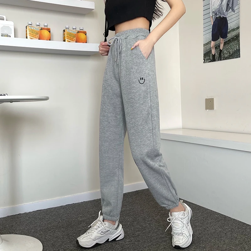 

Harem Sport Pants Women Jogging Pants Autumn Thin Loose Comfortable Trousers Fashion Side Pockets All-Match Harajuku Pants