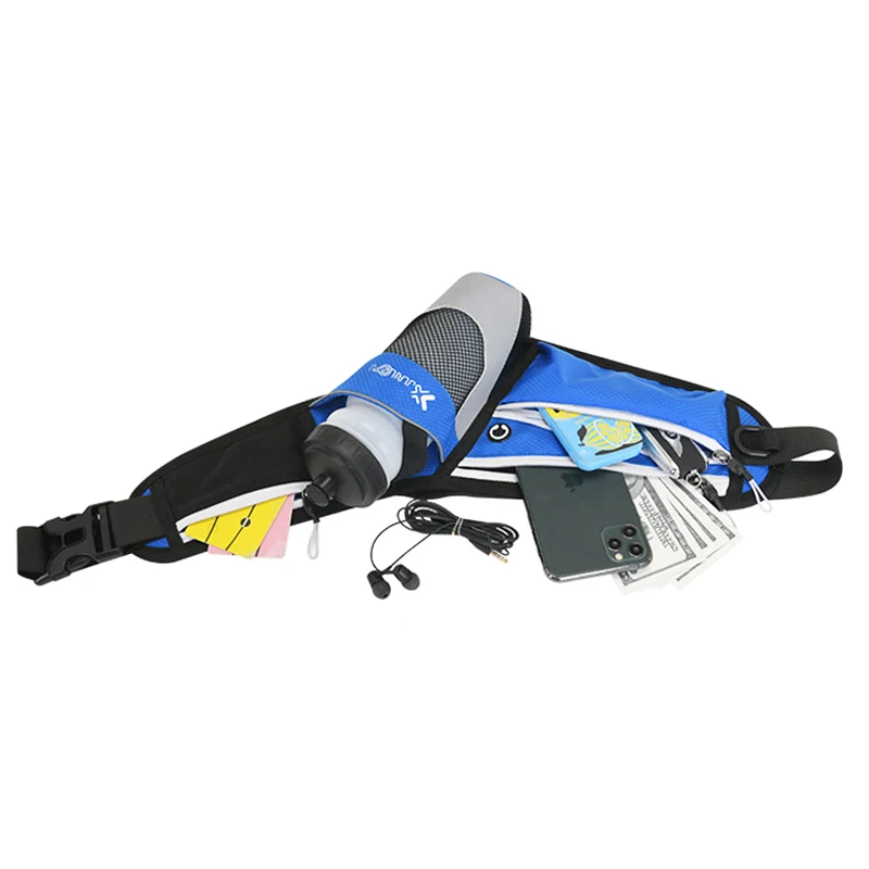 Outdoor Waterproof Waist Bag Fanny Pack for Men Women Running Belt Chest Sling with Water Bottle Holder Sport Gym Fitness