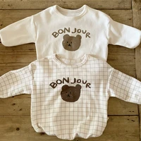 infant autumn cotton cartoon bear long sleeved t shirt baby cute round neck casual bottoming shirt 71