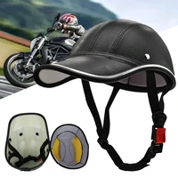 1pc bicycle helmet leather half helmet baseball cap style mountain bike helmet motorcycle protective helmet riding equipment