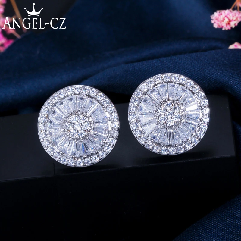 ANGELCZ 6 цветов на выбор сверкающие разнообразные серьги гвоздики с фианитами в