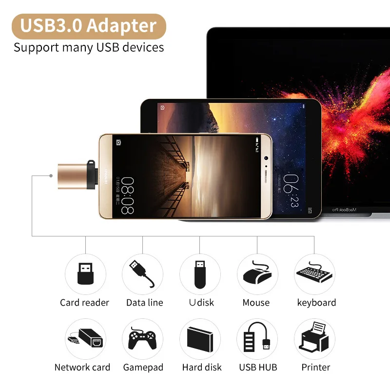 FONKEN USB3 Тип C OTG адаптер высокоскоростной к USB 3 0 конвертер мобильный телефон