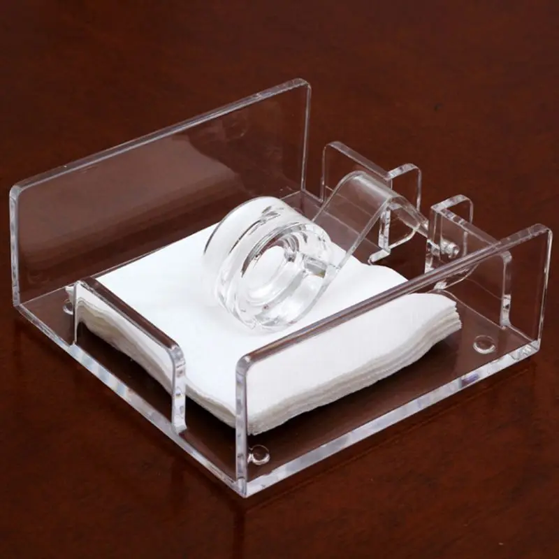 Square Clear Acrylic Cocktail Napkin Holder Paper Serviette Dispenser Tissue Box Bar Caddy for Dining Table Hotel Home Decor | Дом и сад