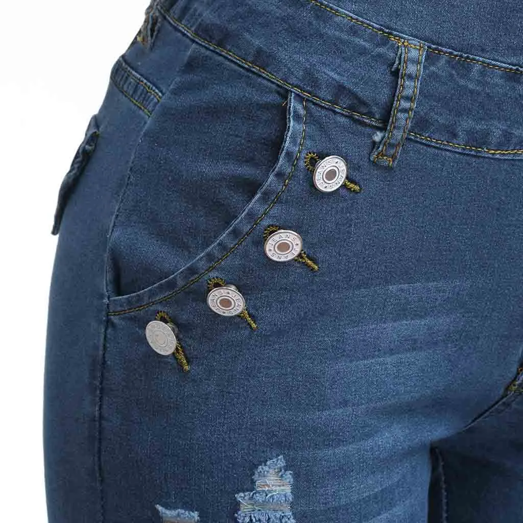 Женские рваные джинсы с высокой талией | Женская одежда