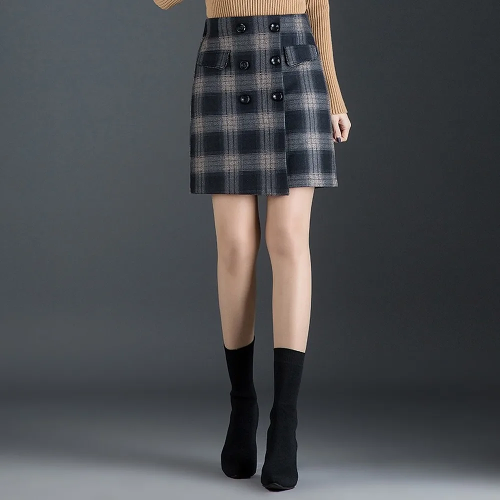 

Plus Size Harajuku Short Skirt New Korean Plaid Faldas Women Zipper High Waist School Girl Pleated Plaid Skirt Sexy Mini Skirts