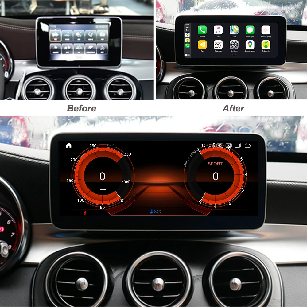 Для Mercedes Benz GLC Class X253 C253 W205 2015 2020 Android мультимедийный плеер Радио беспроводной Carplay