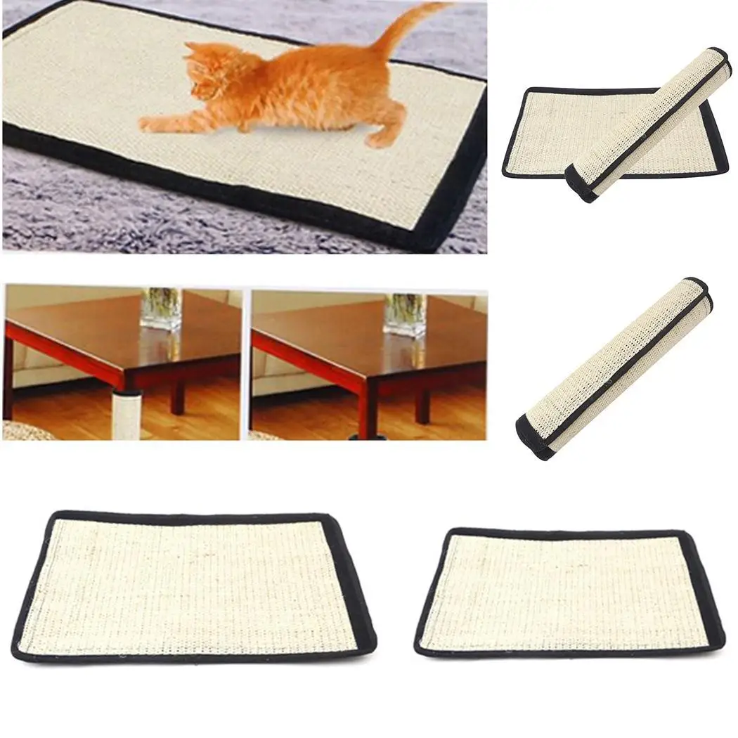 Когтеточка для кота коврик игрушечный защитный однотонный циферблат бежевые