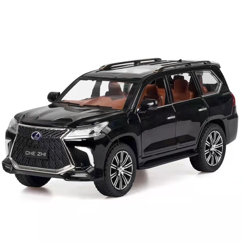 1:24 Lexus LX570 alloy car model simulation force control sound and light toy gift collection