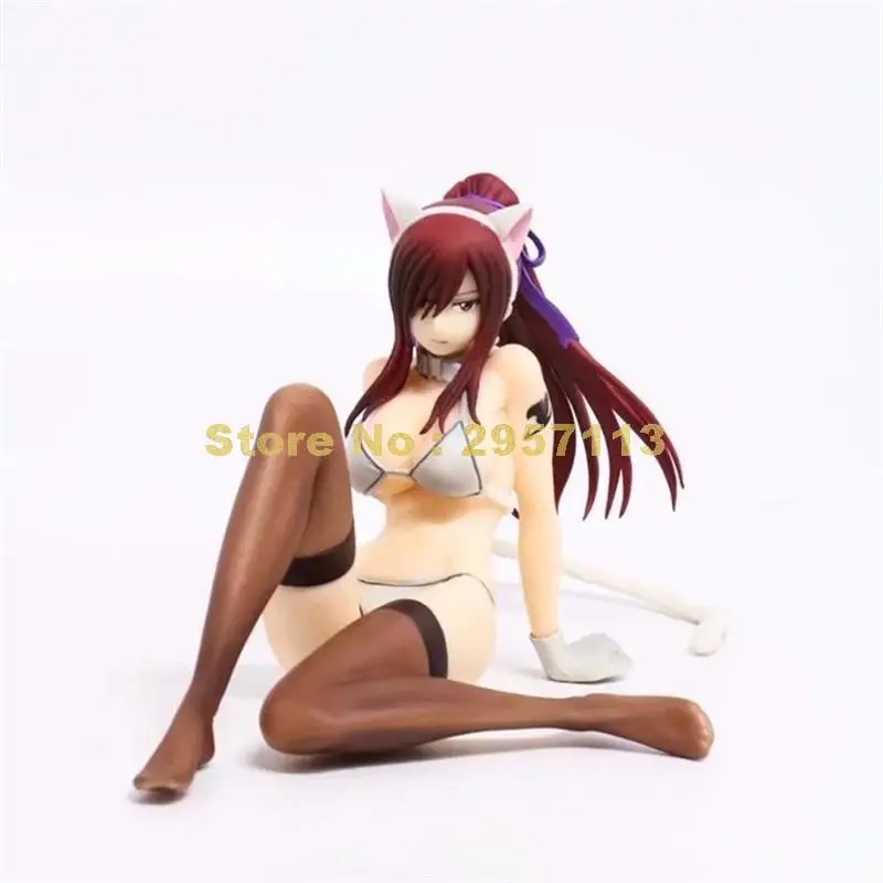 Аниме Сказочный хвост elza алый купальник бикини Сидящая осанка ПВХ фигурка