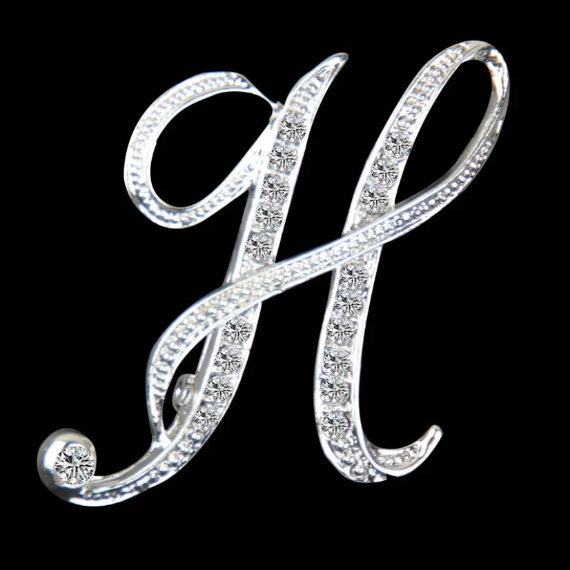 

26 Letter Art Brooch With Rhinestones Men Simple Mens Accessories Luxury Pin Badge Brooches For Clothing Lapel Pins