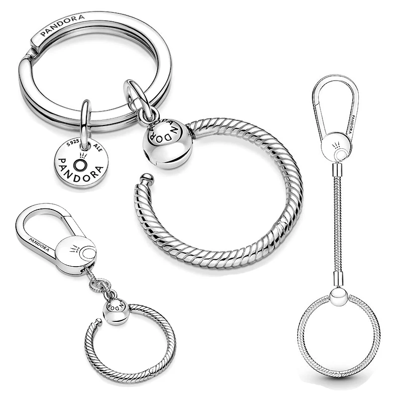 

2021 New Hot Sale Jewelry Keychain Suit For Women Plata De Ley 925 Sterling Silver DIY Charms Fit Original Pandora Letter Beads