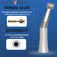 lanpai dental handpiece 11 contra angle low speed with built in water channel press all metal body 2 35mm bur dentist tools