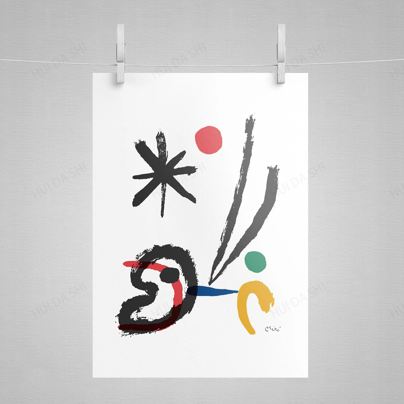 Литограф Джон Миро настенное искусство с печатью абстрактная Художественная