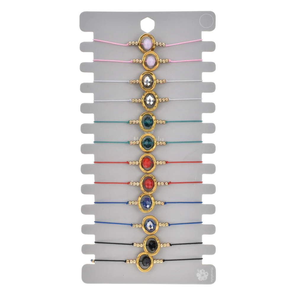 12 шт./компл. браслеты с бусинами из кристаллов женские богемные регулируемые