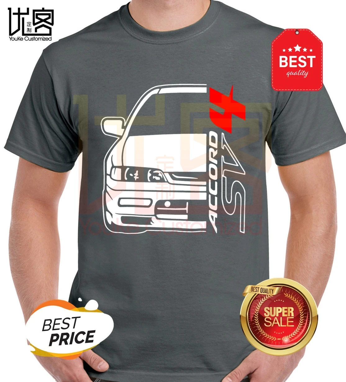 Мужская и женская футболка honda accord sv4 car motorsport из 100% хлопка с короткими рукавами