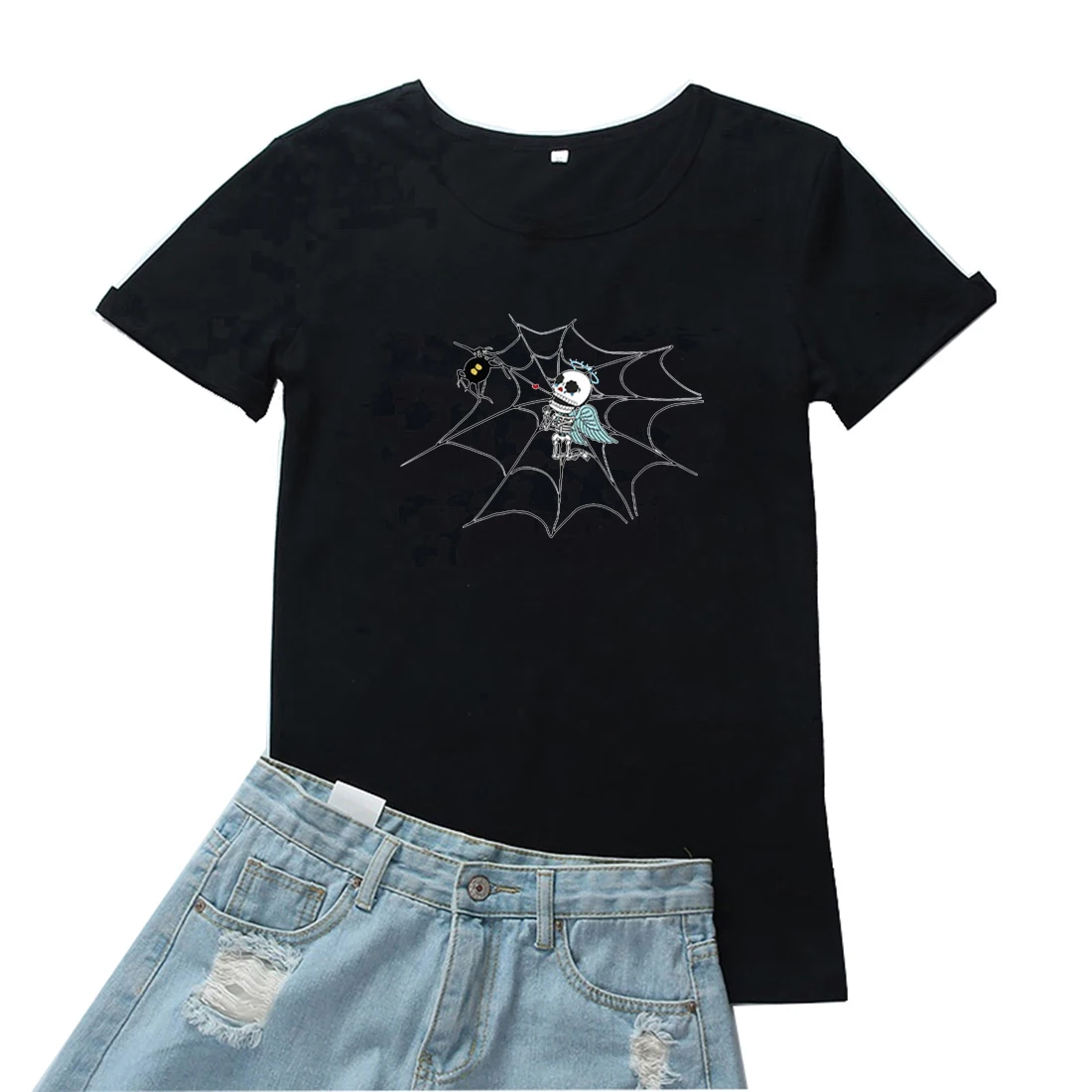 Женские футболки с надписью Stick A Skeleton Bug милая мультяшная футболка женские