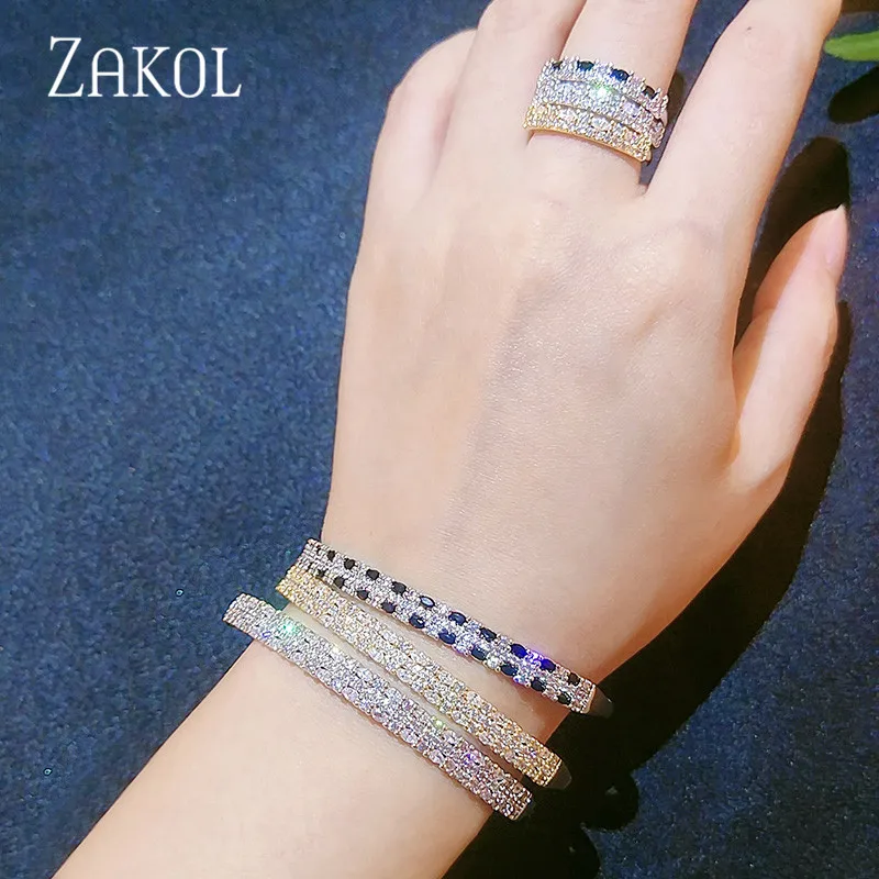 ZAKOL винтажный микро инкрустация кубического циркония блестящий Классический