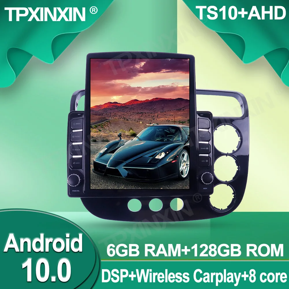 저렴한 6 + 128G 혼다 시빅 2000-2005 RHD 안 드 로이드 10.0 무선 Carplay 터치 스크린 범용 스테레오 수신기 자동차 라디오 플레이어 라디오