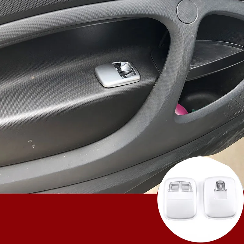 

Car Styling For Mercedes-Benz Smart 453 Fortwo Forfour 2015-20 ABS Silver Window Lift Button Frame Trim Interior Car Accessories