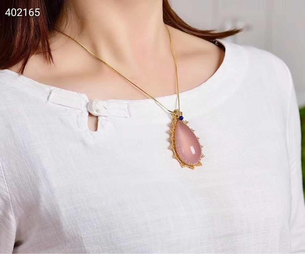

Natural Pink Rose Quartz Star Light Pendant Necklace 55.2*26.5*14.8mm Women Men Water Drop Star Light Jewelry Genuine AAAAAA