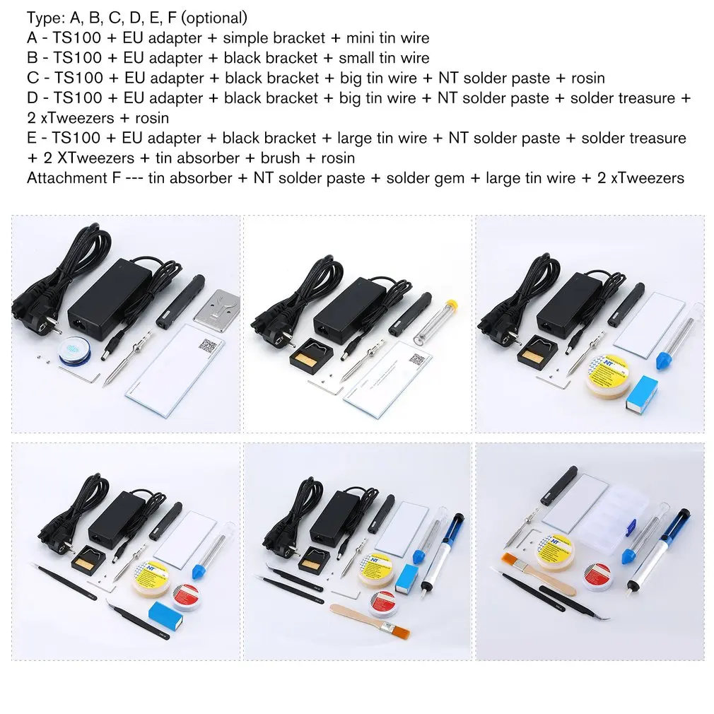 TS100 65 Вт мини Электрический паяльник набор цифровой oled-дисплей с регулируемой