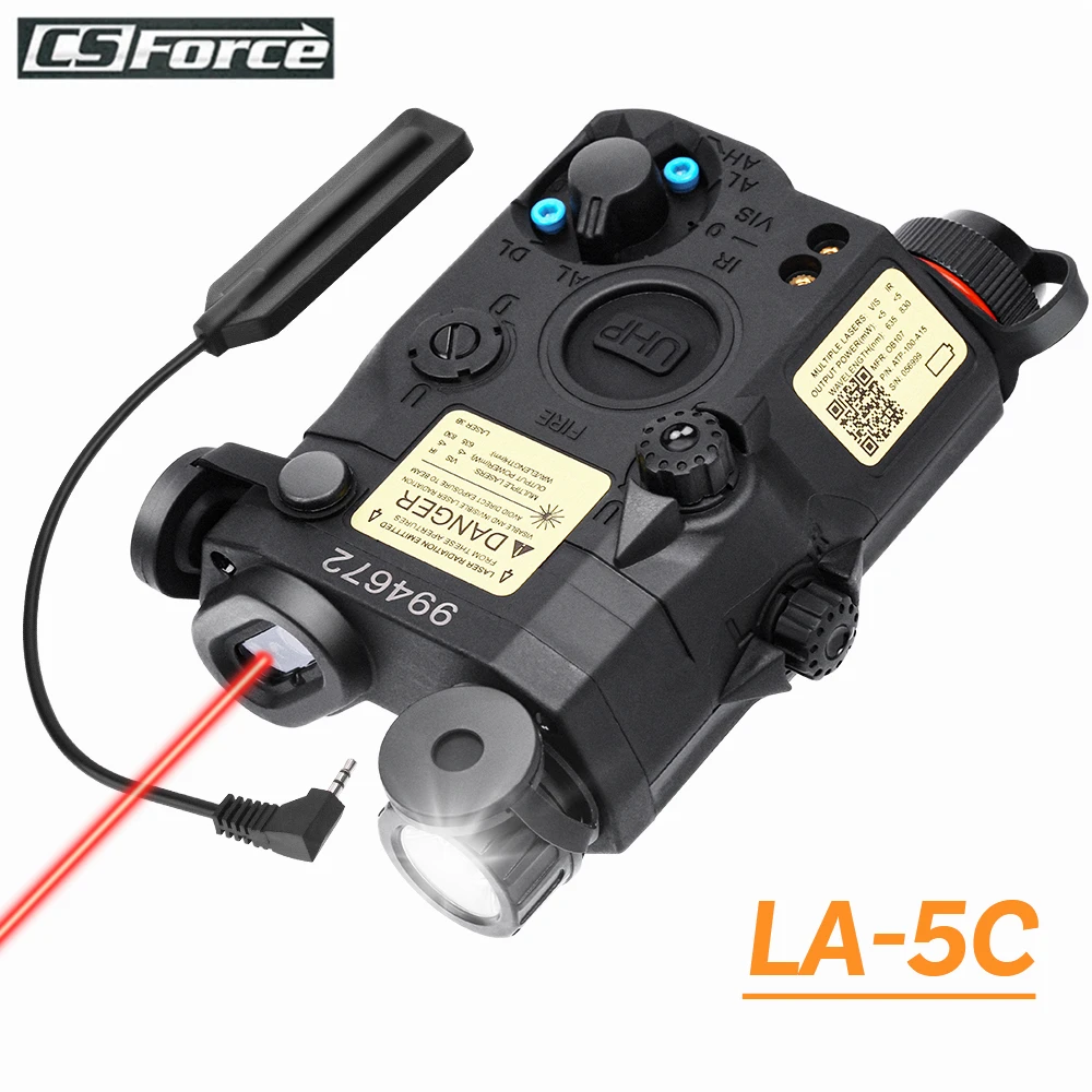 

Airsoft LA-5C PEQ-15 Battery Box Adjustable Red Dot Laser+ Flashlight+ IR Night Vision Weapon Light 20mm Rail Hunting Gun Light