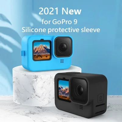 

Силиконовый защитный чехол для GoPro 9 черный рукав Корпус чехол рамка с вытяжным шнуром аксессуар полное покрытие оболочка аксессуар для кам...