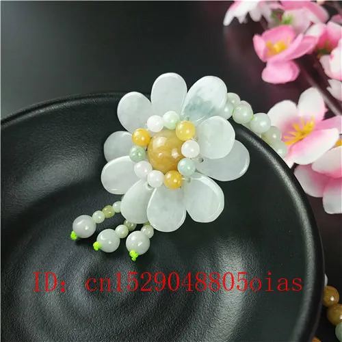 Ожерелье Из бирманского нефрита с подвеской в виде подсолнуха бусины из модные