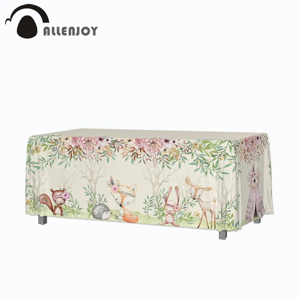 Allenjoy для вечеринки в стиле сафари скатерть дикая одна листья цветок джунгли лиса