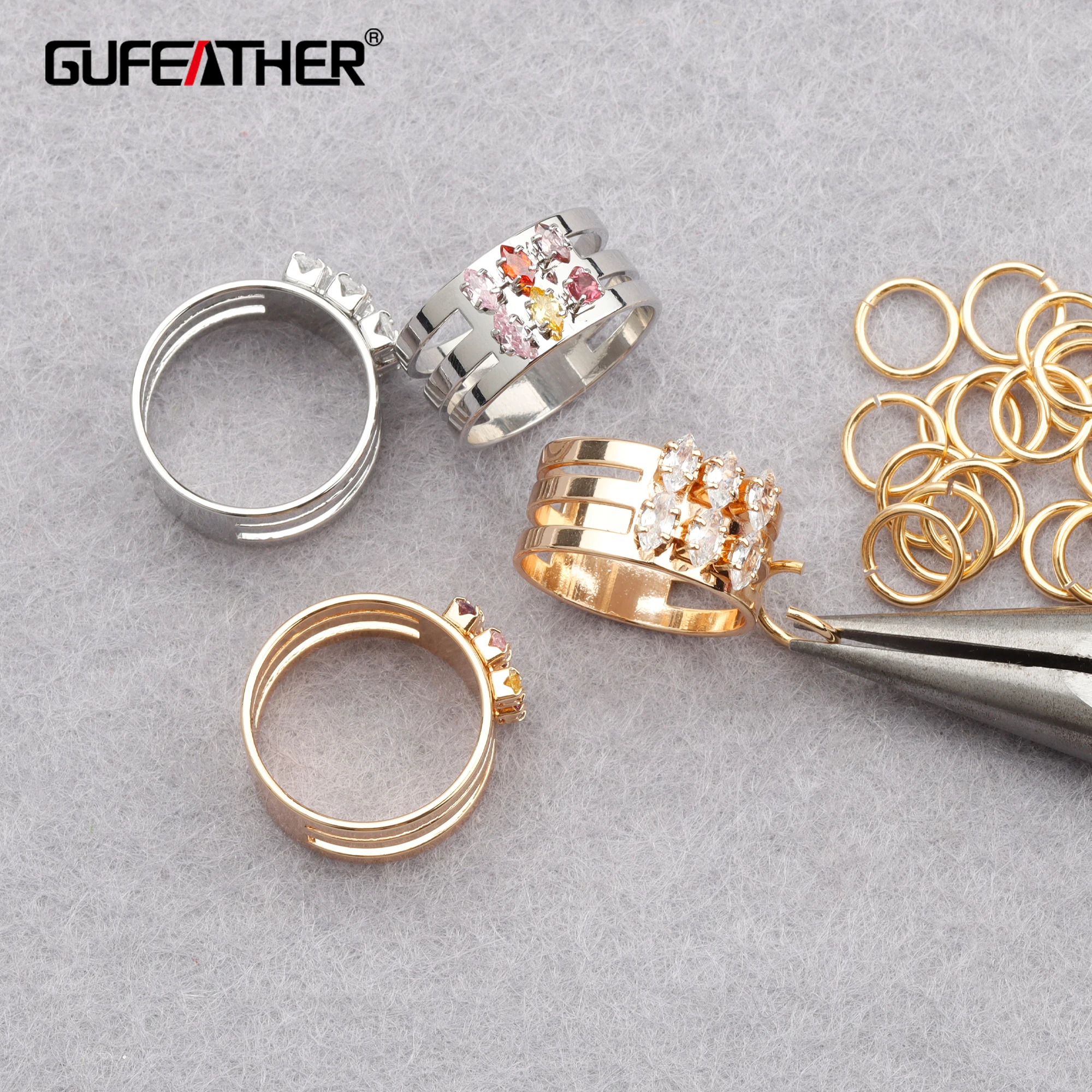 

Кольца GUFEATHER M867 без никеля, с родиевым покрытием из 18-каратного золота, медь, фианиты, подвески, кольца для женщин, украшения для вечеринок, 1 ш...