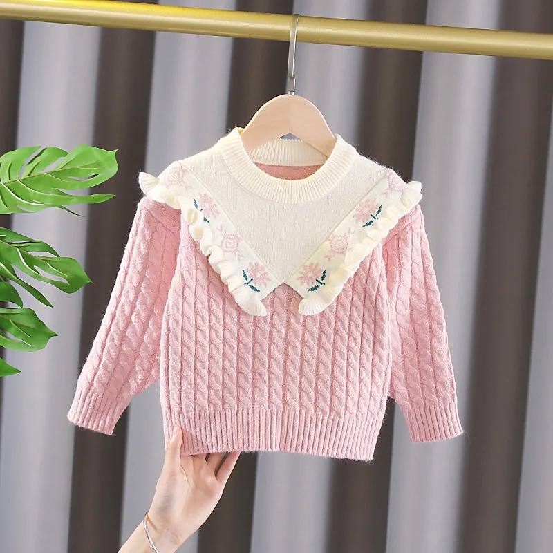 

2021 new Spring girl's baby clothes kids pullover knitted sweater coat for toddler children girl's clothing outfit sweaters