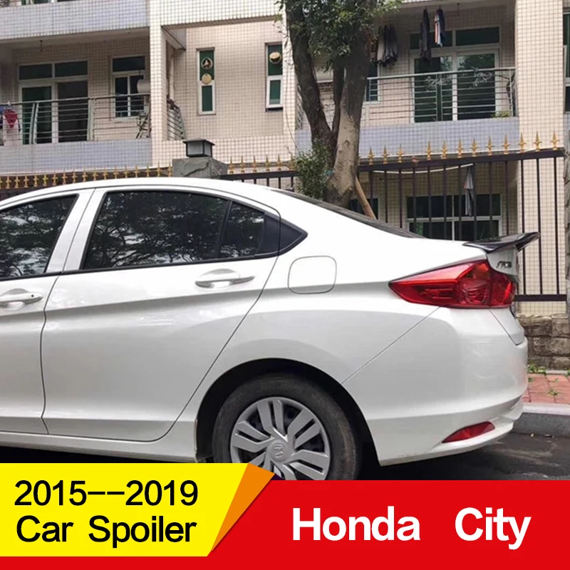 Применение для Honda CITY спойлер года глянцевое углеродное волокно/FRP заднее крыло R стиль спойлер, аксессуары