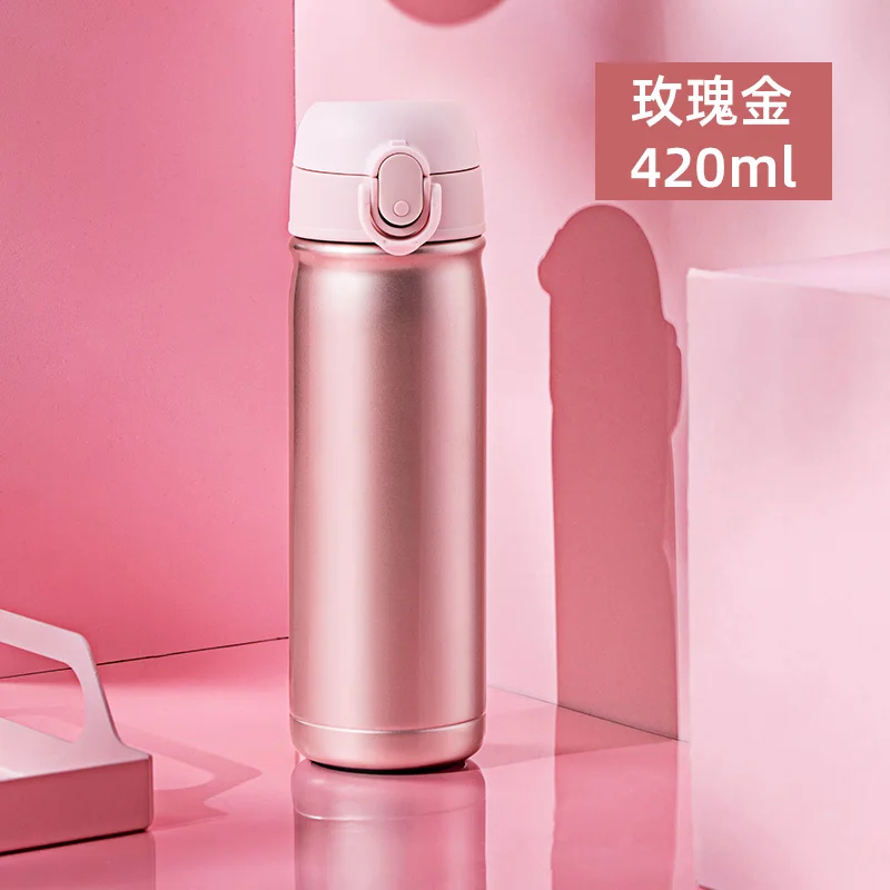 Travel Thermos Cup Vaccum Flask Bottle 500ml Stainless Double Wall Tumbler Thermo Water Simple Modern II50BWB | Дом и сад