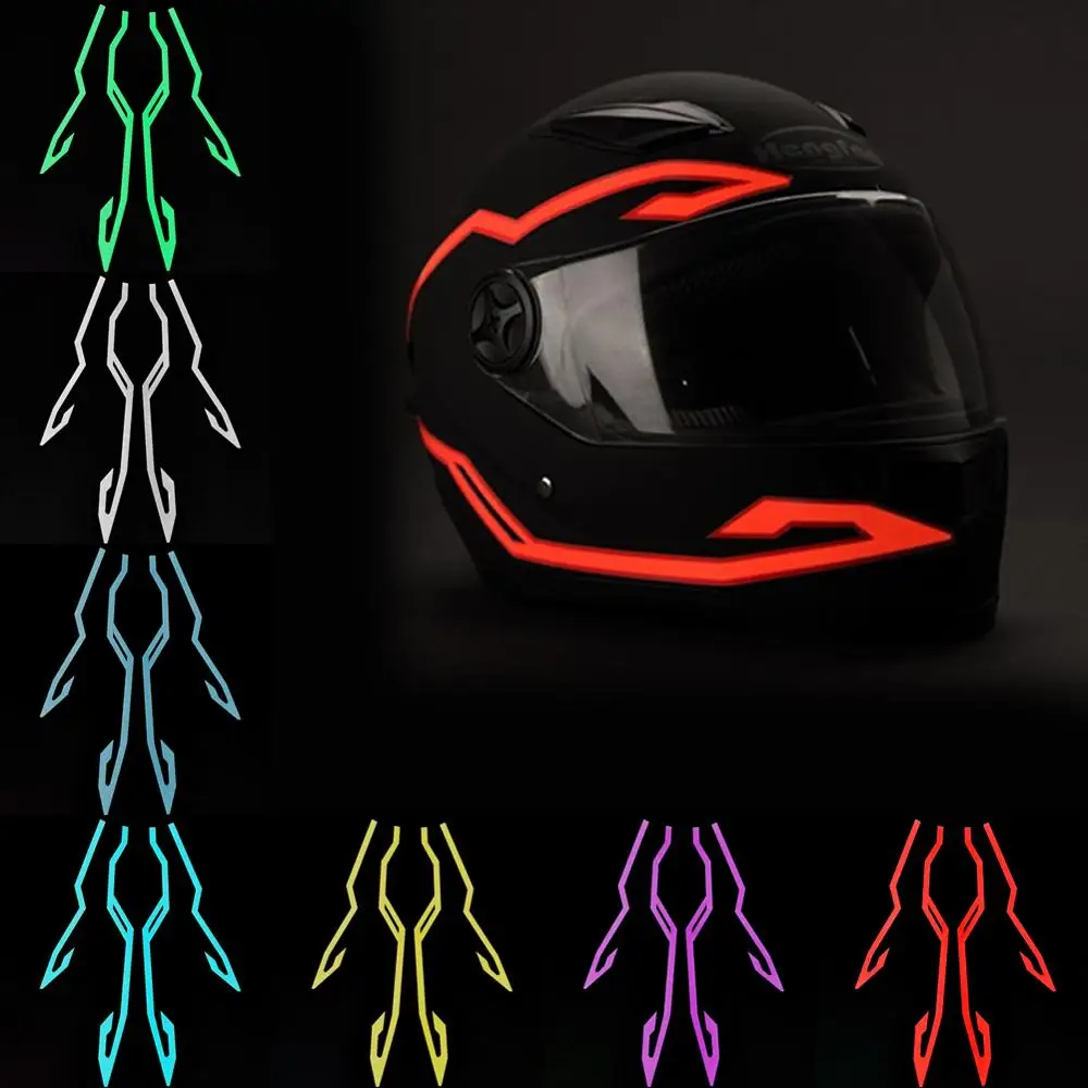 

Upgraded 2Pcs Motorcycle Helmet Night Riding Cold Light Signal Flashing Strip LED Luminous Sticker Strip