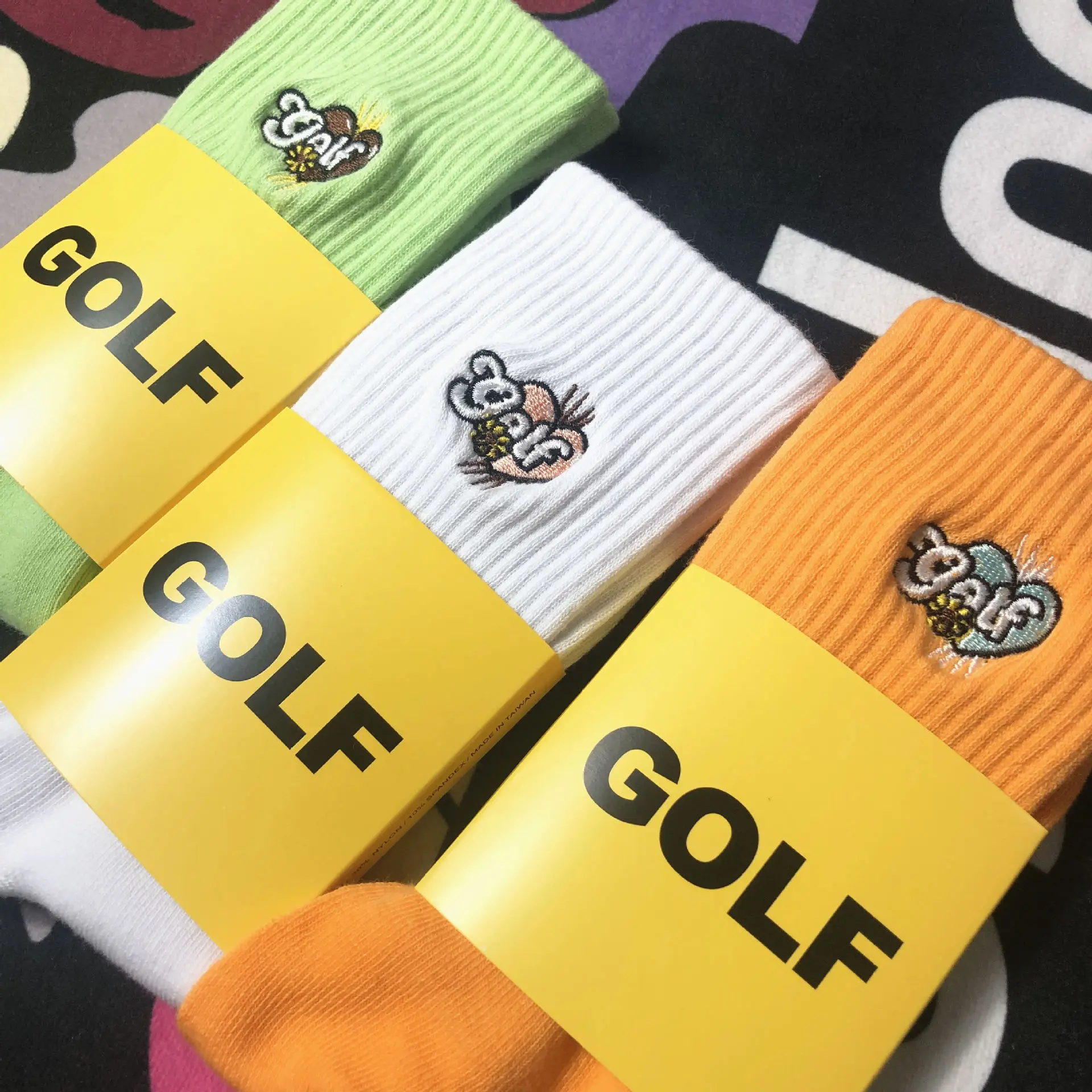 6Pairs /Lot Golfwang golf socks hip hop flip skateboard calcetines winter socks for men women compression kanye west popsocket