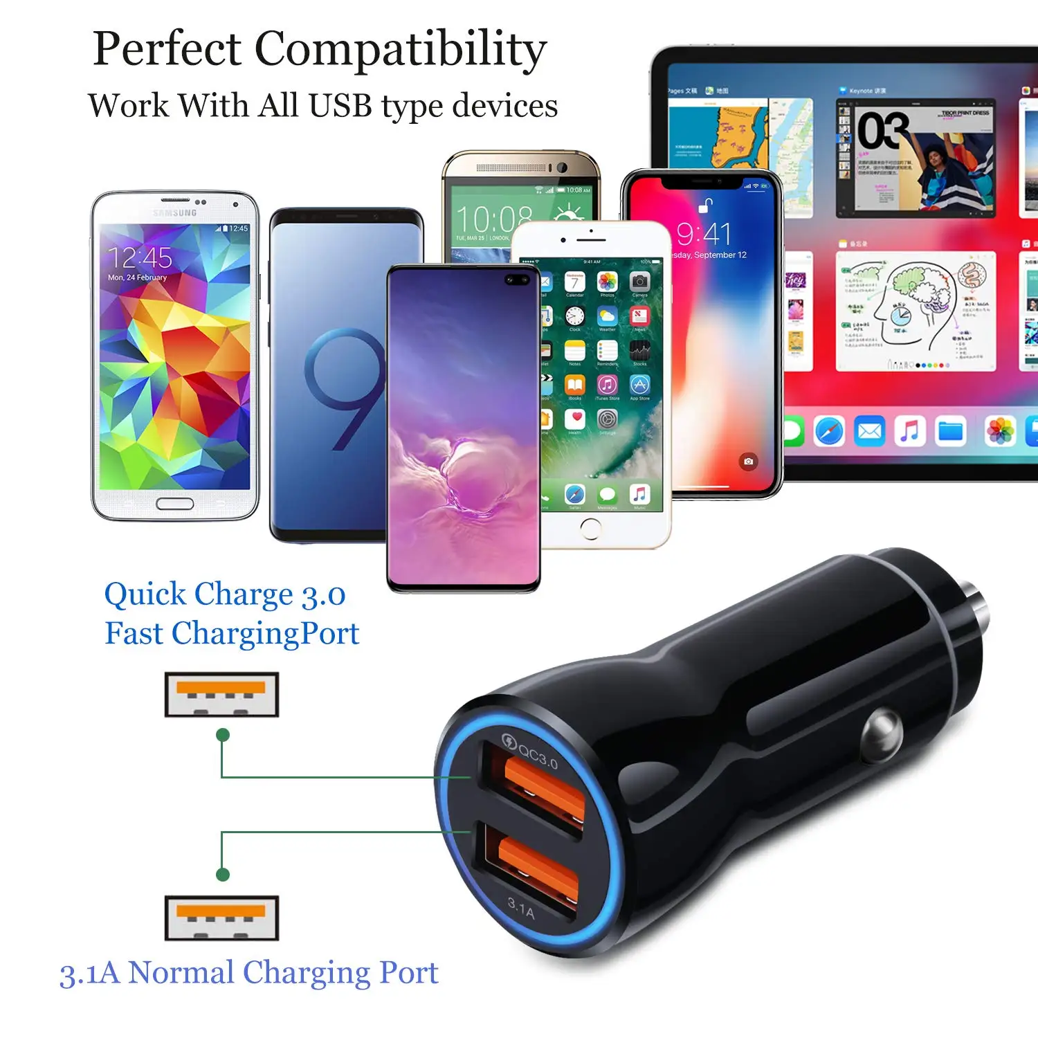 Кабель USB Type C QC 3 0 Автомобильное зарядное устройство AC EU для Huawei Mate 30 20 20X 5G 10 P20 Lite P30